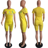 Summer fashionable solid color two-piece fashion casual shorts set