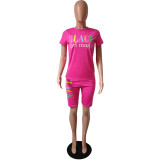 Summer fashionable solid color two-piece fashion casual shorts set