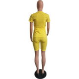 Summer fashionable solid color two-piece fashion casual shorts set