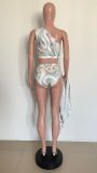 Summer sexy print three-piece swimsuit