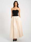 Women summer contrast color Strapless sleeveless dress