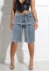 Spring Summer women's loose beaded midi denim pants with belt