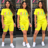 Summer fashionable solid color two-piece fashion casual shorts set