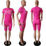 Summer fashionable solid color two-piece fashion casual shorts set