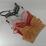 Women bubble diamond fishbone bra