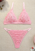 Women's sexy lace see-through bra set lingerie