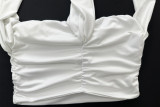 Summer women's fashion cross off shoulder strapless slim top
