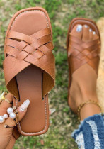 Women's Plus Size casual one strap flat slippers Women's Plus Size casual one strap flat slippers