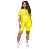 Summer fashionable solid color two-piece fashion casual shorts set