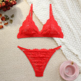 Women's sexy lace see-through bra set lingerie