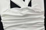 Summer women's fashion cross off shoulder strapless slim top