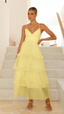 Women sexy Backless suspenders pleated lace dress