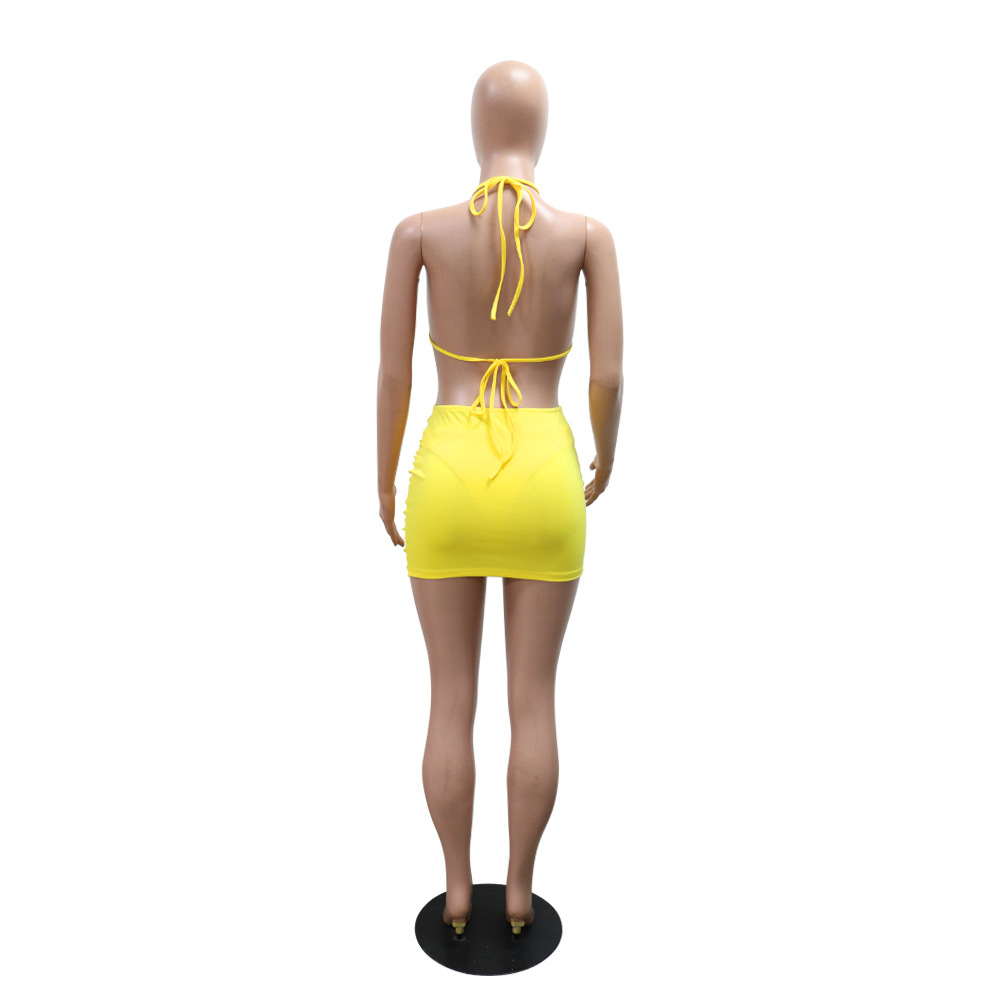 Three-Piece Bikini & Skirt Swimsuit Set for Beach Holidays
