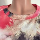 Women's Fashionable casual printed loose T-shirt and trousers two-piece set