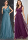 Women sequined bow elegant v-neck ball suspender evening dress（Processing time need 3-6 days）