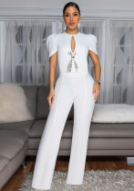 Women Style Line Bow Short Sleeve Casual Wide Leg Jumpsuit Women Style Line Bow Short Sleeve Casual Wide Leg Jumpsuit