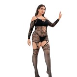 Plus Size Women Pantyhose Hollow Jacquard Sexy Lingerie
