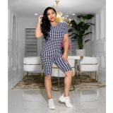 Summer Fashionable casual print T-shirt and shorts 2-piece set