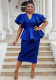 Plus Size Women Elegant Ruffle Dress