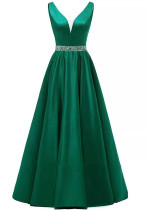 Women Straps V-neck satin sleeveless Backless Formal Party evening dress(Processing time need 3-6 days) Women Straps V-neck satin sleeveless Backless Formal Party evening dress(Processing time need 3-6 days)