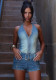 Women Denim Halter Neck Lace-up Stretch Romper