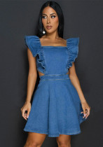 Women Denim Short Sleeve Dress