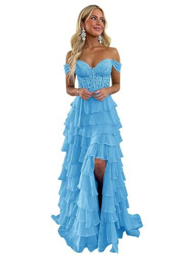 Women suspender Strapless Spring Summer slit party Cascading Ruffles evening dress(Processing time need 3-6 days)