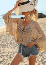 Women Summer Solid Sexy knitting hollow beach shirt Women Summer Solid Sexy knitting hollow beach shirt