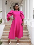 Plus Size Women Party Ruffle Sleeve Dress