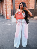 Women Fashion Gradient Denim Pants