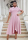 Plus Size Women Turndown Collar Irregular Elegant Dress