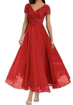 Plus Size Women V-neck Chiffon Formal Party evening dress（Processing time need 3-6 days）