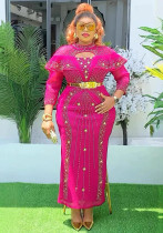 Plus Size Women African Beaded Bodycon dress