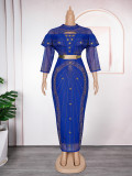 Plus Size Women African Beaded Bodycon dress