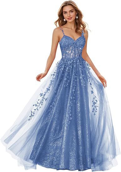 Women ball dress lace applique evening dress(Processing time need 3-6 days)