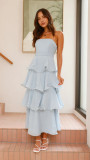 Women's Summer Sexy Fashion Low Back Strapless Cake Dress