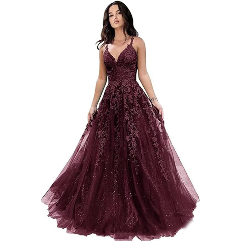 Women ball lace applique dress(Processing time need 3-6 days)