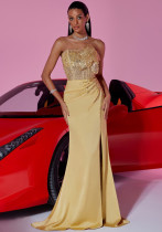 Women's Elegant Sequin Flower Patchwork Formal Cocktail Bridesmaid Evening Dress