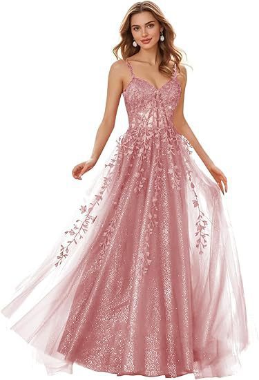 Women ball dress lace applique evening dress(Processing time need 3-6 days)