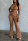 Women's Casual Sleeveless One Shoulder Crop Top Loose Wide Leg PantsTwo Piece Set