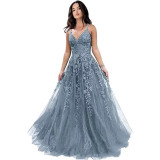 Women ball lace applique dress（Processing time need 3-6 days）