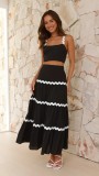 Women's Summer Sexy Strap A-line Two Piece Skirt Set