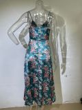 Women's Spring/Summer Floral Print Strap Dress