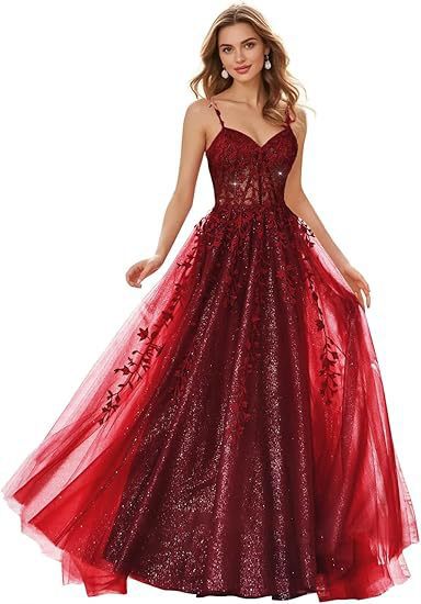 Women ball dress lace applique evening dress(Processing time need 3-6 days)