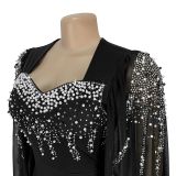 Women's Elegant Chic Beaded Fashionable Evening Dress