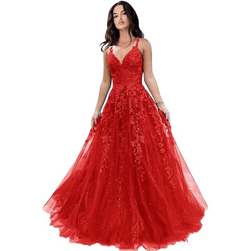 Women ball lace applique dress(Processing time need 3-6 days)