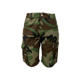 Women's Summer Loose Casual Camouflage Pockets Sports Shorts