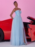 Women's Elegant Ond Shoulder Slim Long Formal Cocktail Evening Dress