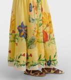 Women's Summer Deep V Halter Neck Low Back Printed A-line Dress