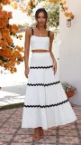 Women's Summer Sexy Strap A-line Two Piece Skirt Set